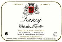 Irancy Côte du Moutier 2002, Irancy Côte du Moutier, Côte du Moutier, Irancy, Domaine Colinot, Colinot, Anita Colinot, vin du Chablisien, vin de Bourgogne